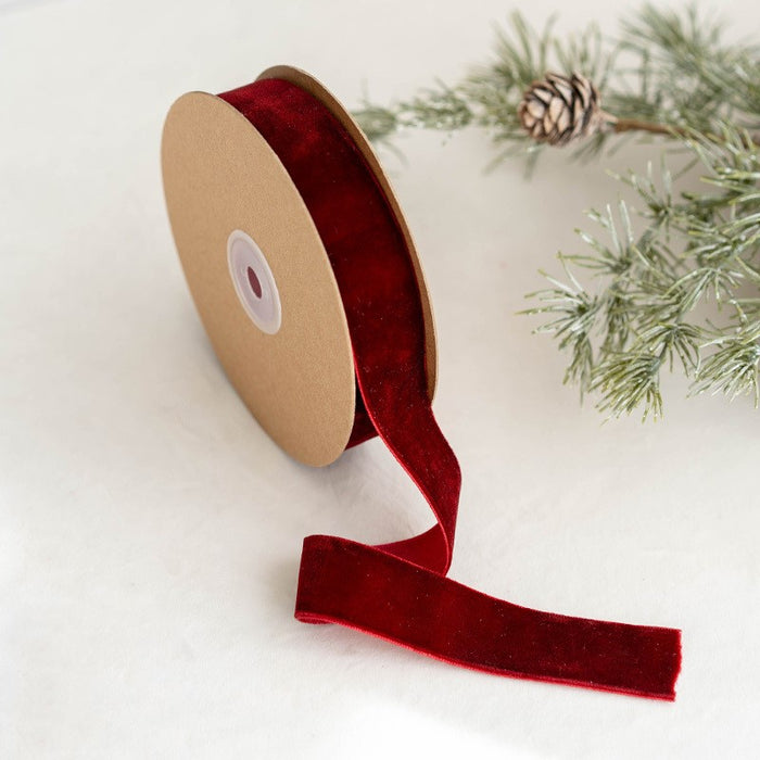 Bulk Christmas Velvet Ribbon Single Face Ribbon Solid Color Satin Velvet Ribbon for Christmas Wedding Wrapping DIY Crafts Decoration Wholesale