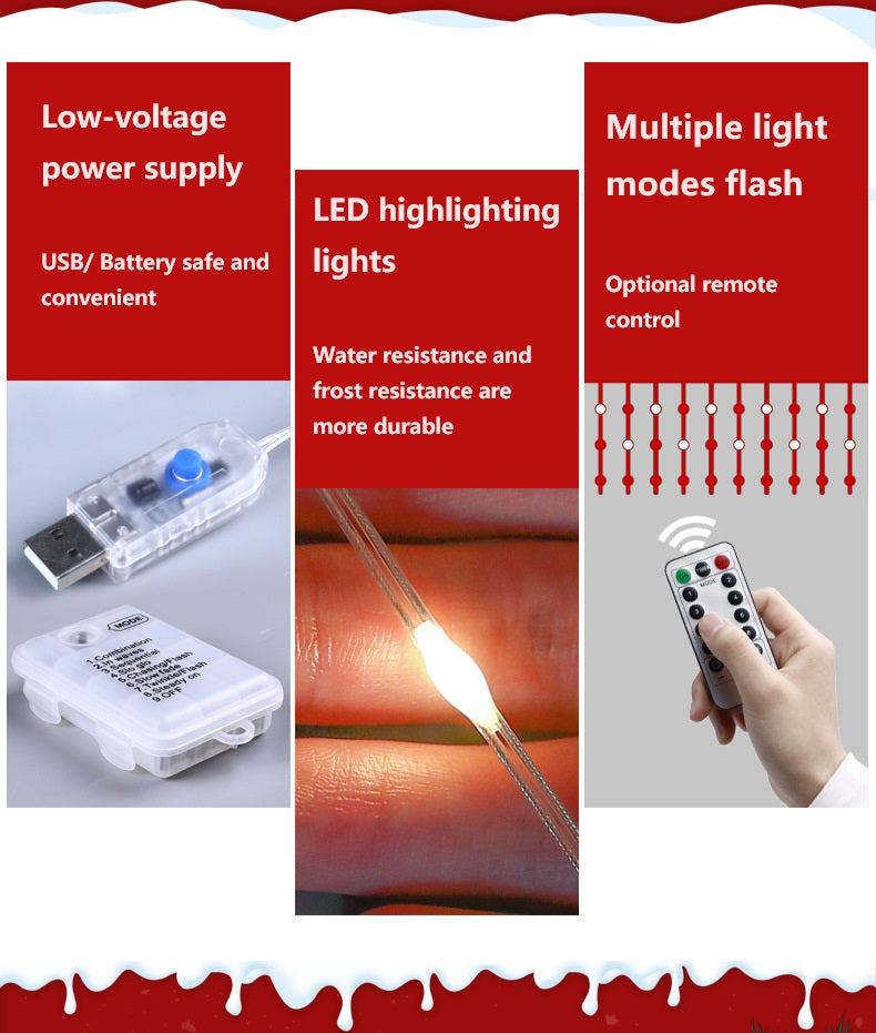 Bulk Christmas String Lights Ornaments with Snowflakes Fairy Window Lights for Xmas Party Decor Wholesale