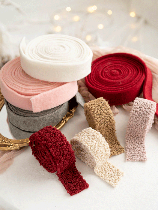 Bulk Christmas Wool Felt Ribbon for DIY Crafts Bow Christmas Tree Ribbon Wholesale