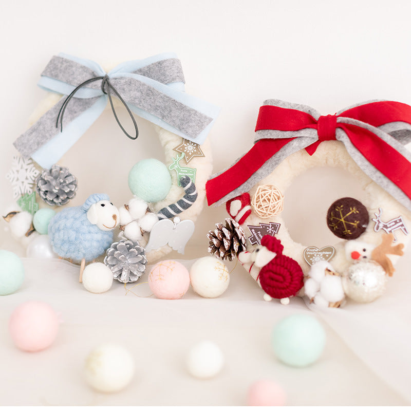 Bulk Christmas Wool Felt Wreath DIY Wreath Ornament for Front Door Wholesale
