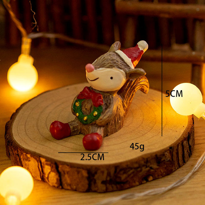 Bulk Cute Santa Claus Snowman Statue Mini Figure Toys Tabletop Decoration Christmas Ornament Wholesale
