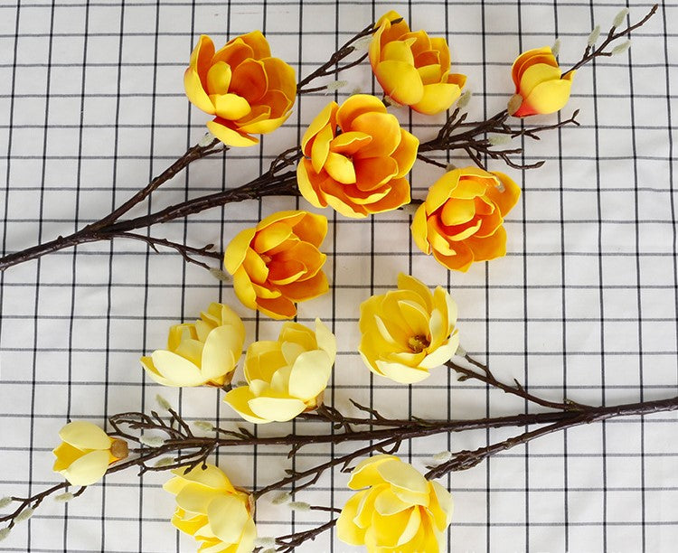 Bulk Extra Long Stems 50" Magnolia Stems Artificial Flowers for Tall Vases Wholesale