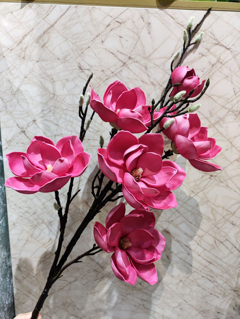 Bulk Extra Long Stems 50" Magnolia Stems Artificial Flowers for Tall Vases Wholesale