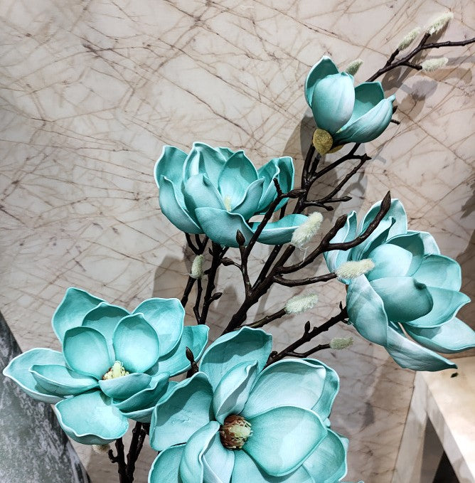 Bulk Extra Long Stems 50" Magnolia Stems Artificial Flowers for Tall Vases Wholesale