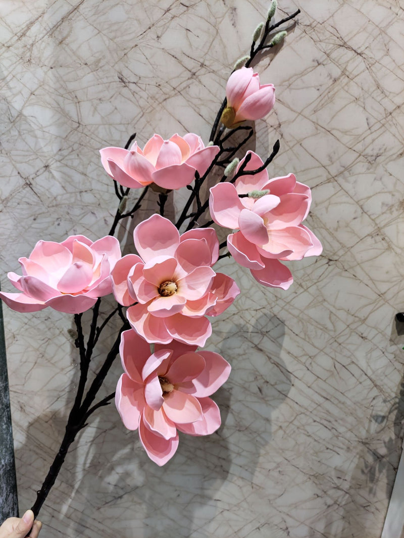 Bulk Extra Long Stems 50" Magnolia Stems Artificial Flowers for Tall Vases Wholesale