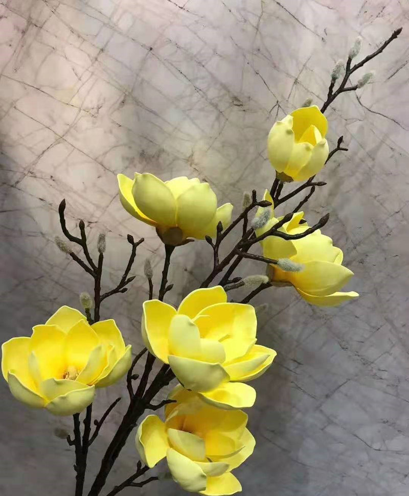 Bulk Extra Long Stems 50" Magnolia Stems Artificial Flowers for Tall Vases Wholesale