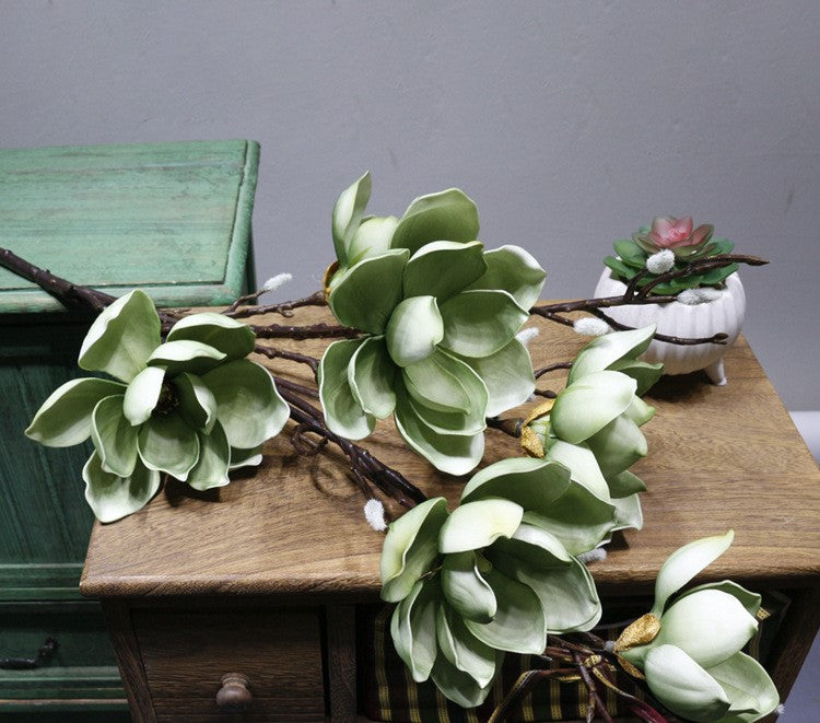 Bulk Extra Long Stems 50" Magnolia Stems Artificial Flowers for Tall Vases Wholesale