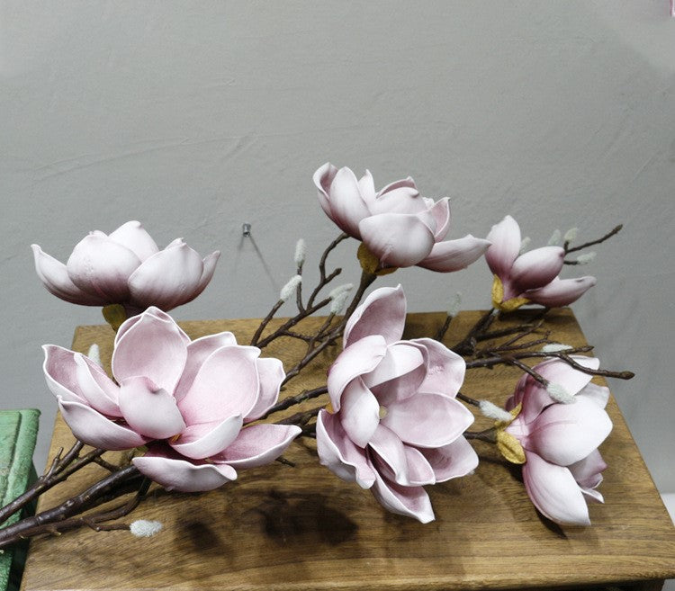 Bulk Extra Long Stems 50" Magnolia Stems Artificial Flowers for Tall Vases Wholesale