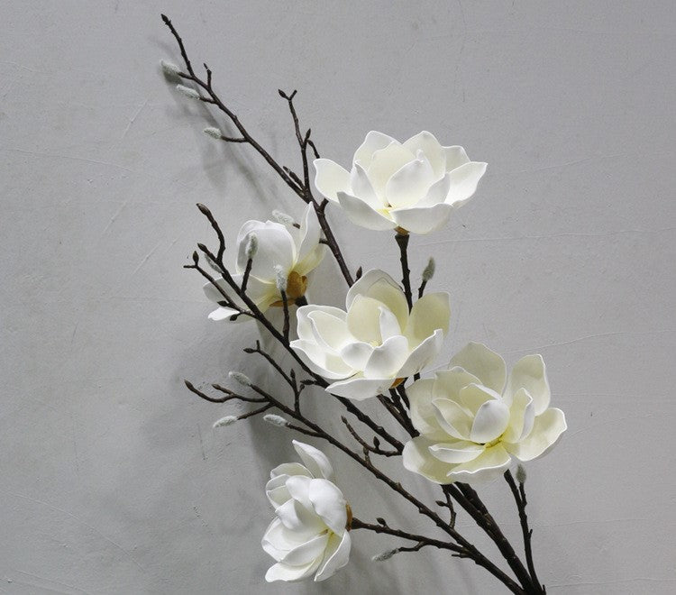 Bulk Extra Long Stems 50" Magnolia Stems Artificial Flowers for Tall Vases Wholesale