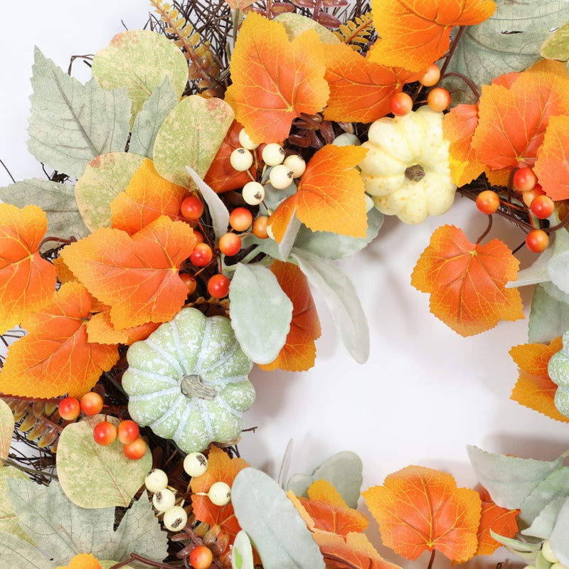 Bulk Fall Pumpkin Maple Leaf Wreath Artificial Plant Wreath Thanksgiving Day Harvest Festival Party Decor Wholesale