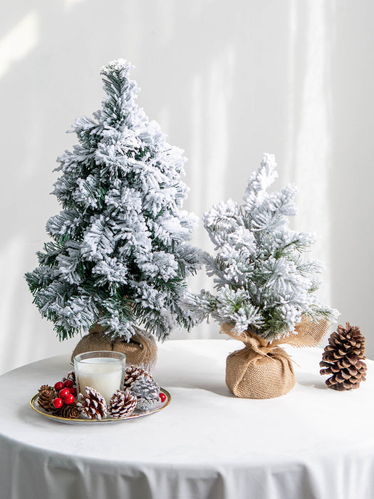 Bulk Flocked Tabletop Christmas Tree Artificial Snow Pine Tree Christmas Holiday Decor Wholesale