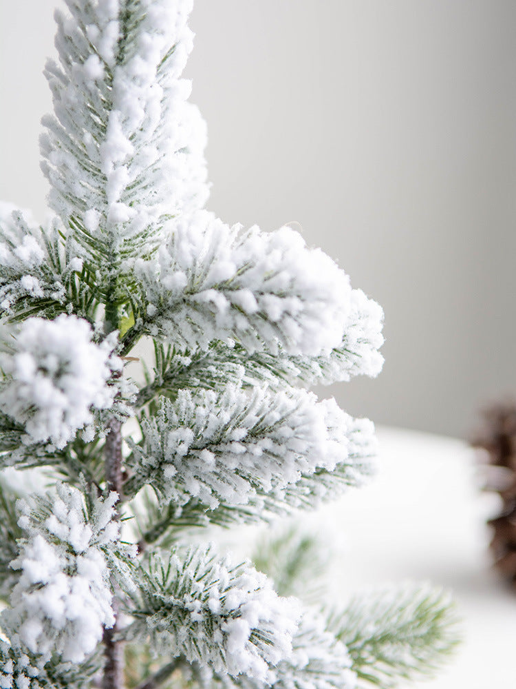 Arbre de Noël artificiel de table floqué en vrac, sapin de neige artificiel, décoration de vacances de Noël en gros 