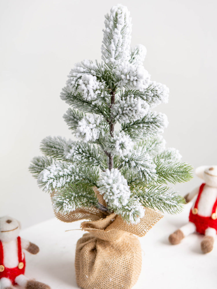 Arbre de Noël artificiel de table floqué en vrac, sapin de neige artificiel, décoration de vacances de Noël en gros 