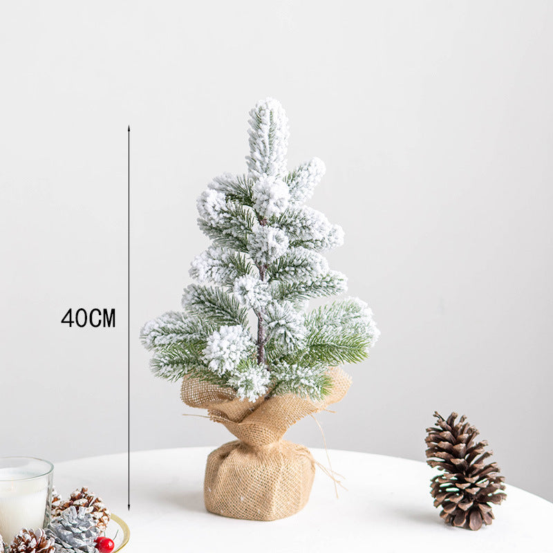 Arbre de Noël artificiel de table floqué en vrac, sapin de neige artificiel, décoration de vacances de Noël en gros 