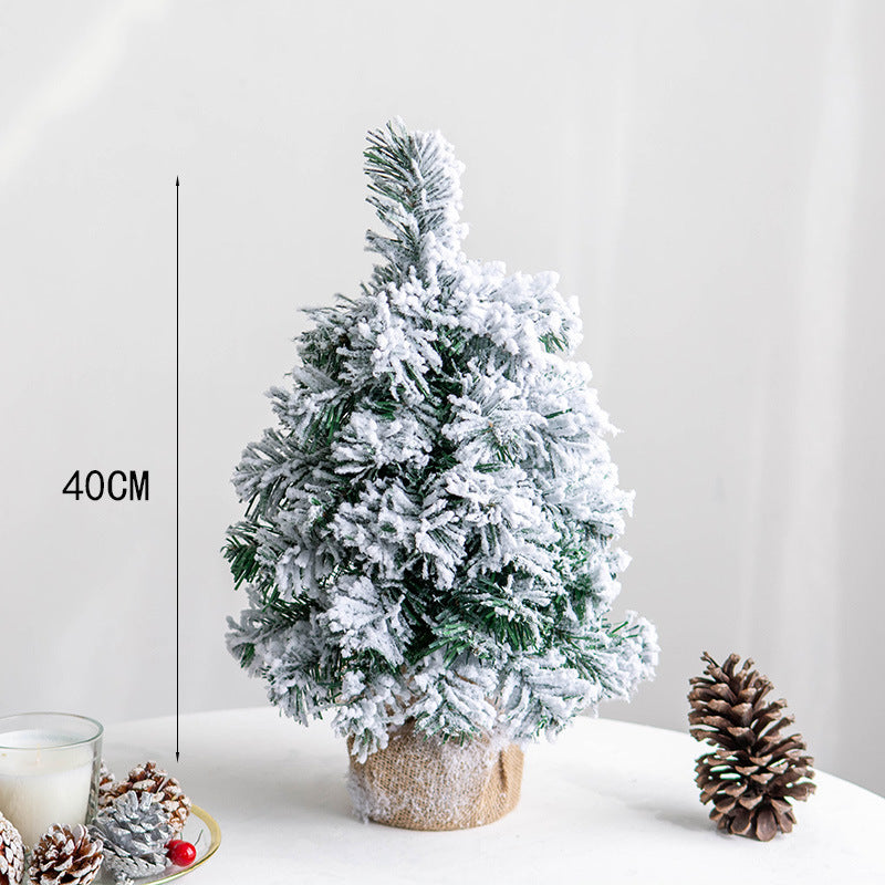 Arbre de Noël artificiel de table floqué en vrac, sapin de neige artificiel, décoration de vacances de Noël en gros 