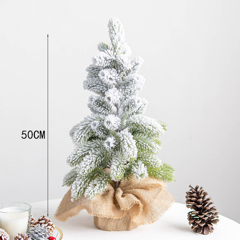 Arbre de Noël artificiel de table floqué en vrac, sapin de neige artificiel, décoration de vacances de Noël en gros 