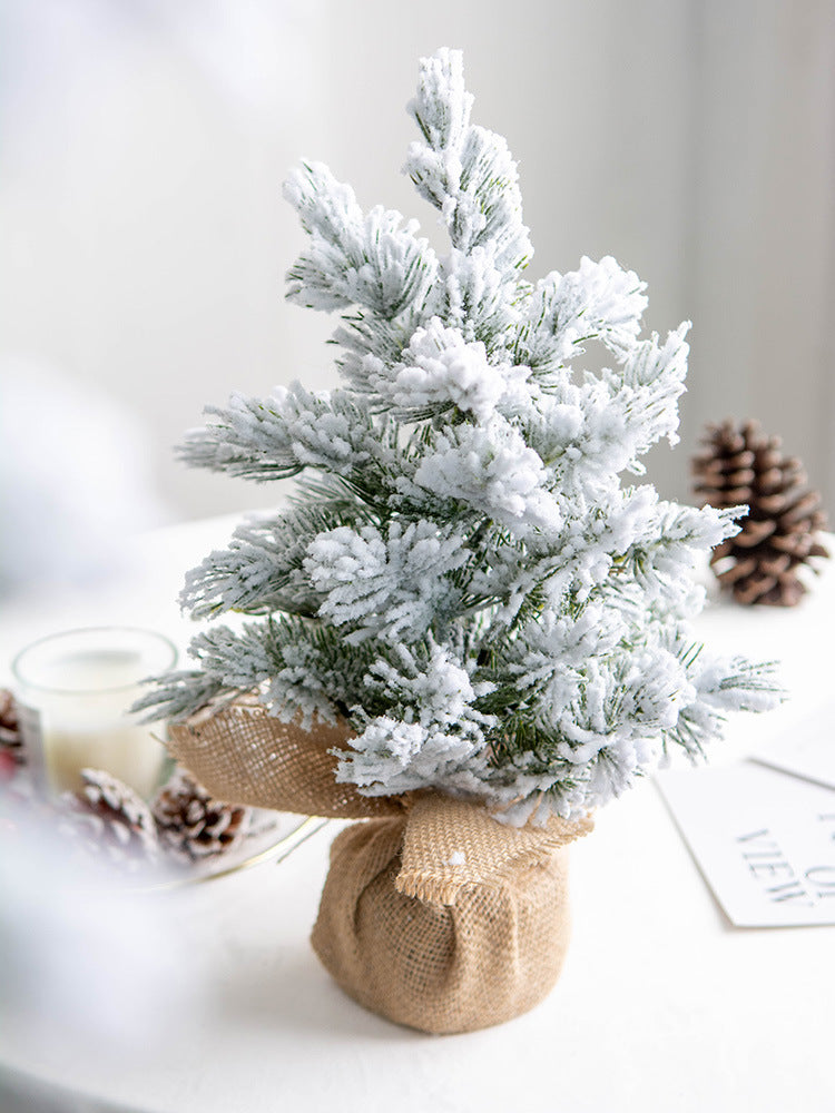 Arbre de Noël artificiel de table floqué en vrac, sapin de neige artificiel, décoration de vacances de Noël en gros 