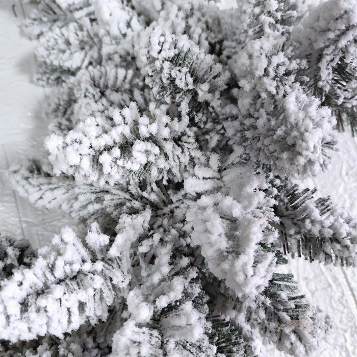 Bulk Flocked Wreaths Artificial Pine Vine Cedar Garland Christmas Decorations for Doors Fireplace Wholesale
