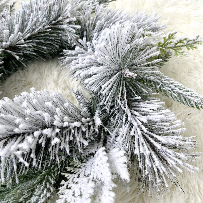 Bulk Flocked Wreaths Artificial Pine Vine Cedar Garland Christmas Decorations for Doors Fireplace Wholesale