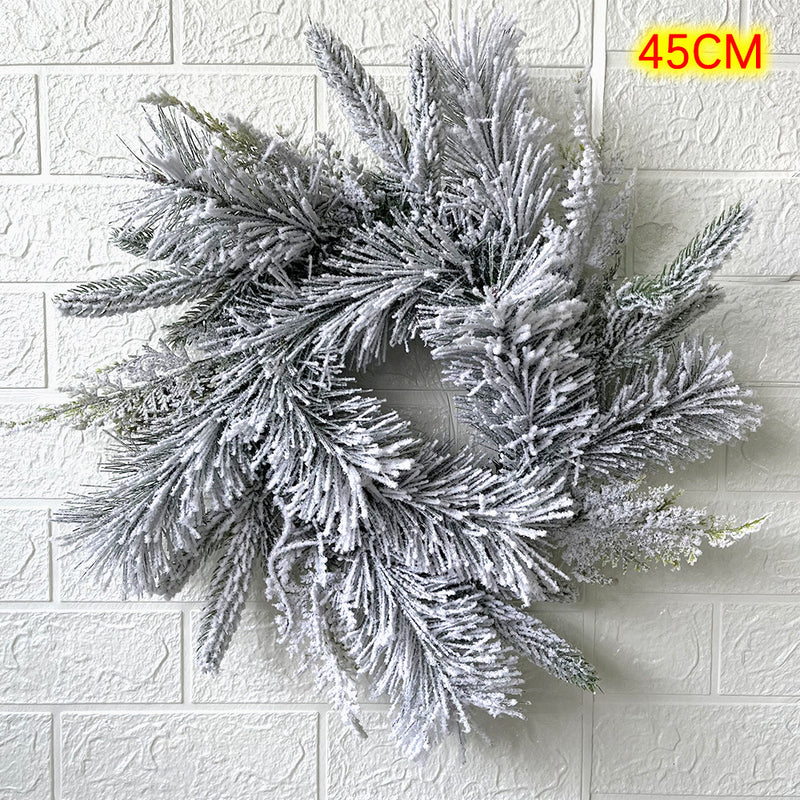 Bulk Flocked Wreaths Artificial Pine Vine Cedar Garland Christmas Decorations for Doors Fireplace Wholesale