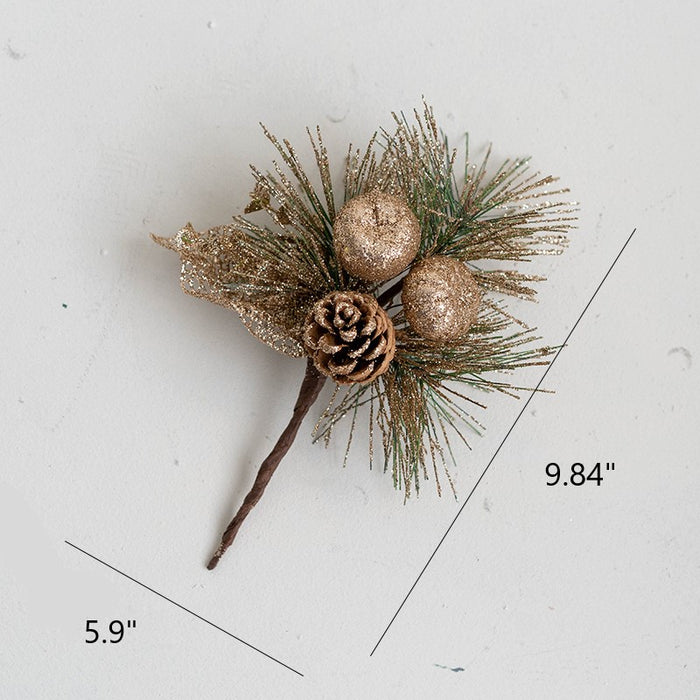 Bulk Glitter Artificial Pine Cone Picks Christmas Berry Stems Christma —  Artificialmerch