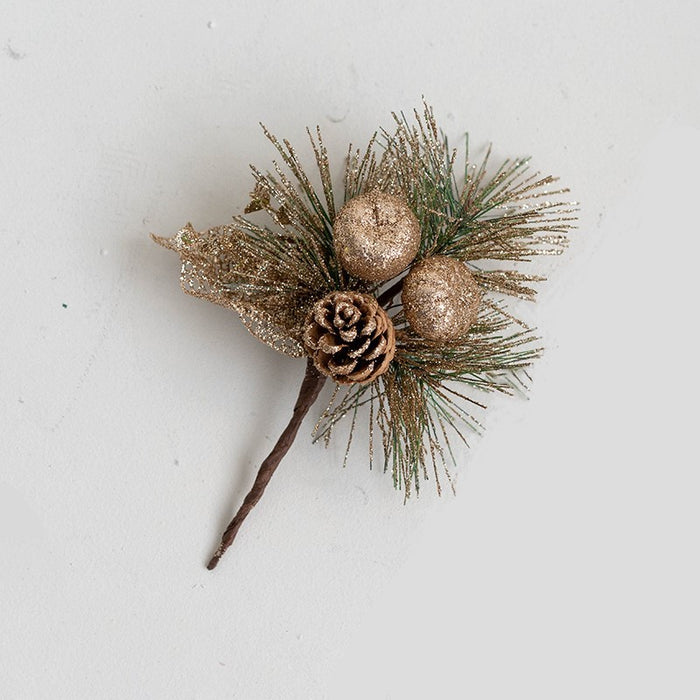 Bulk Glitter Artificial Pine Cone Picks Christmas Berry Stems Christmas Branches Christmas Ornaments Wholesale