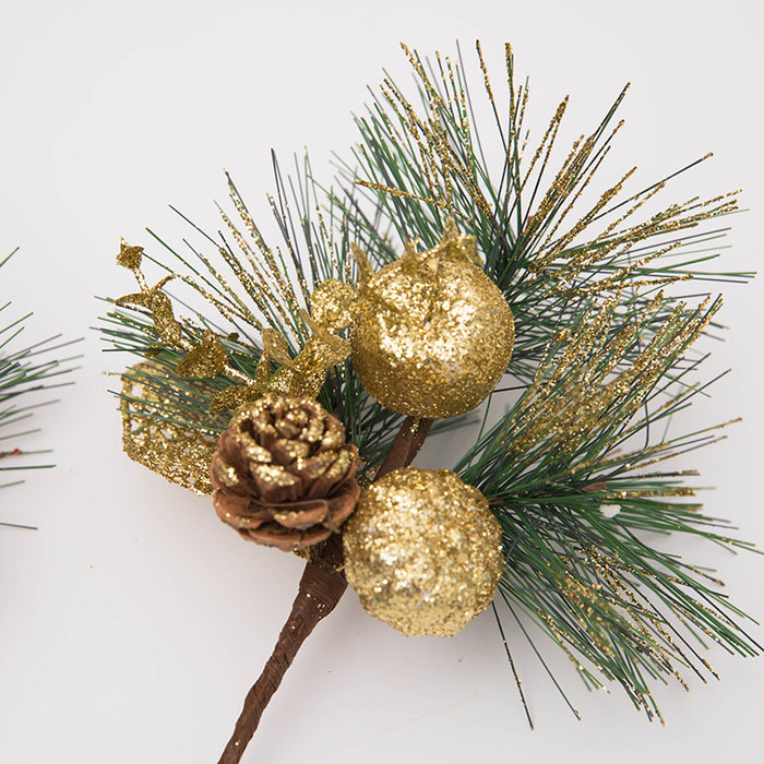 Bulk Glitter Artificial Pine Cone Picks Christmas Berry Stems Christmas Branches Christmas Ornaments Wholesale