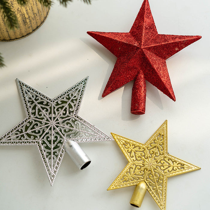 Bulk Glitter Star Christmas Tree Topper Holiday Ornament for Indoor Office New Year Decor Wholesale