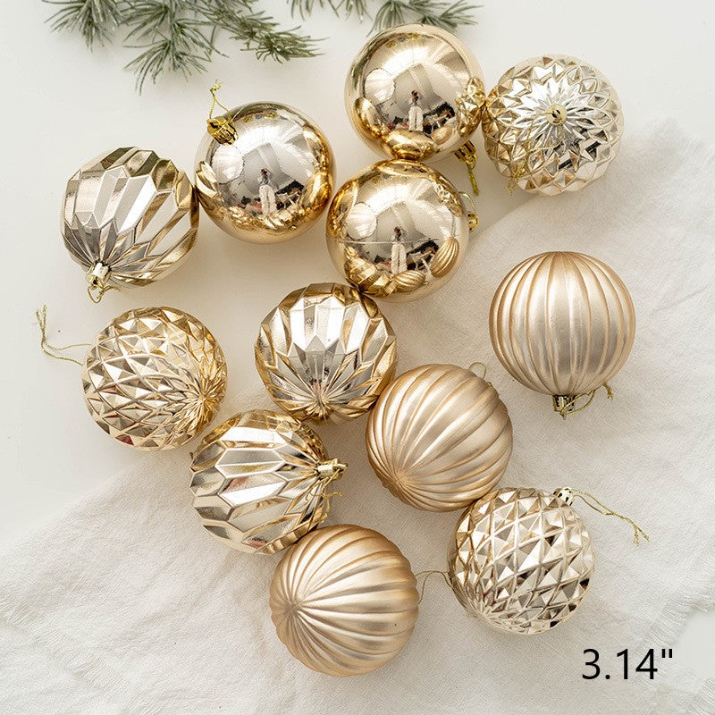 Bulk Golden Silver Champagne Christmas Balls Set Hanging Balls Ornaments for Christmas Tree Holiday Party Decor Wholesale