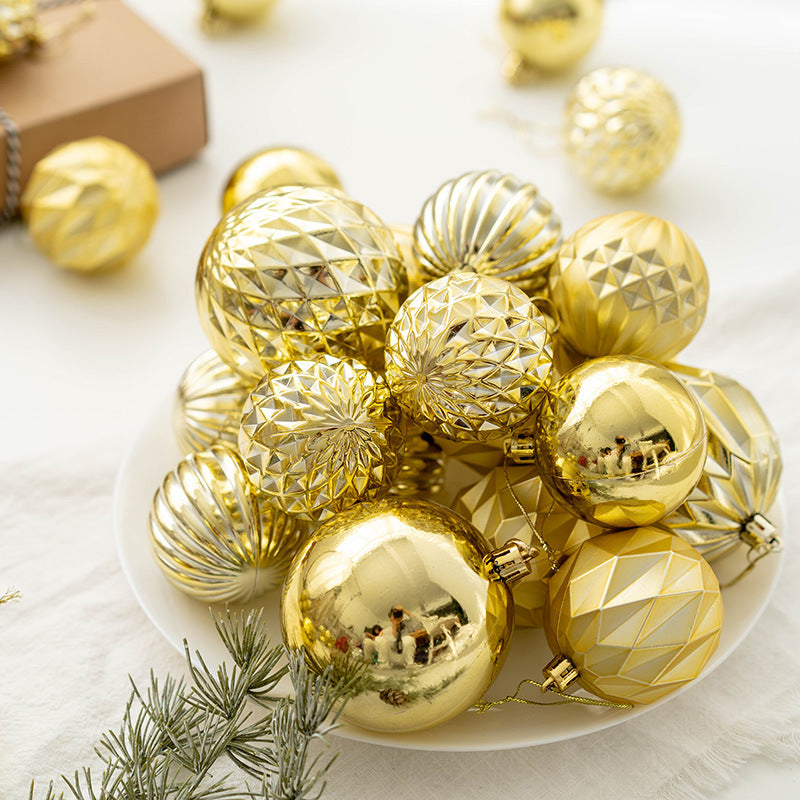 Bulk Golden Silver Champagne Christmas Balls Set Hanging Balls Ornaments for Christmas Tree Holiday Party Decor Wholesale