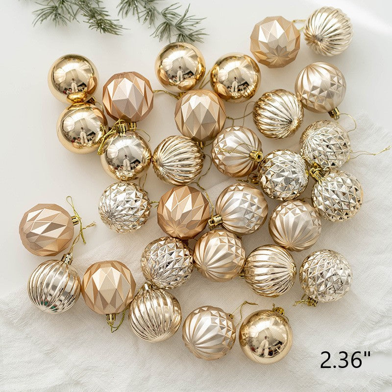 Bulk Golden Silver Champagne Christmas Balls Set Hanging Balls Ornaments for Christmas Tree Holiday Party Decor Wholesale