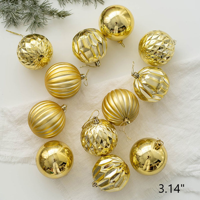 Bulk Golden Silver Champagne Christmas Balls Set Hanging Balls Ornaments for Christmas Tree Holiday Party Decor Wholesale