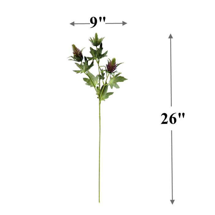 Flores de Eryngium a granel de 26 ", tacto Real, venta al por mayor 