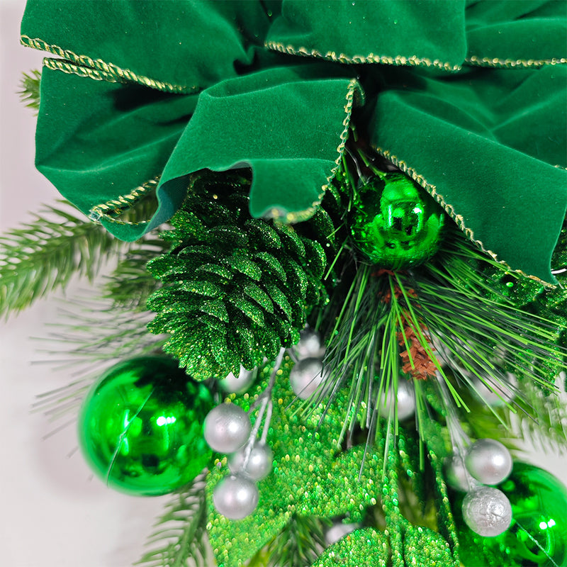 A granel preiluminado Artificial Navidad Swag decoración verde Navidad Swag invierno pino agujas decoración al por mayor 