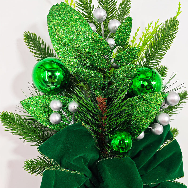 A granel preiluminado Artificial Navidad Swag decoración verde Navidad Swag invierno pino agujas decoración al por mayor 