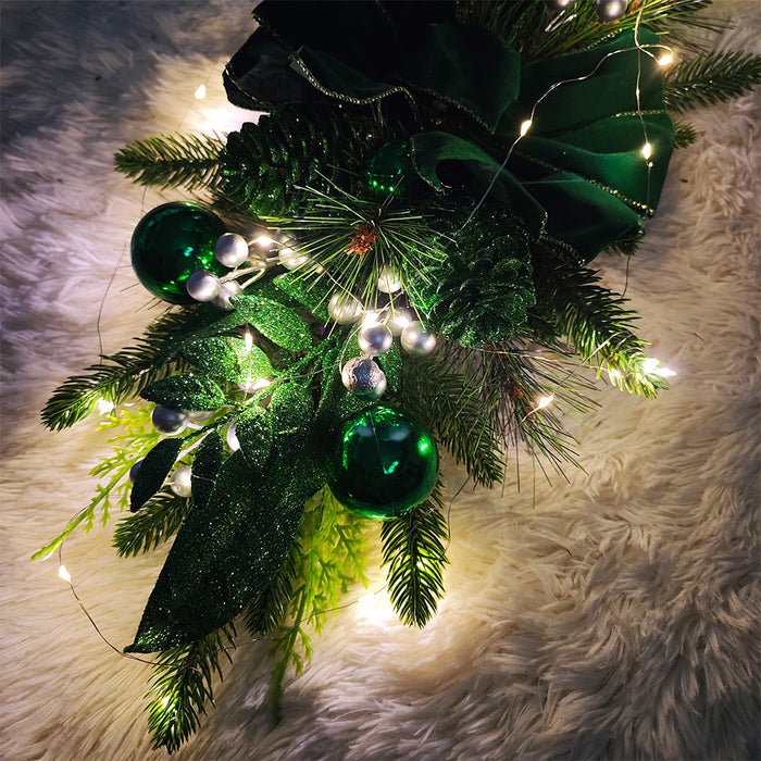 Bulk Green Christmas Swag Teardrop Swag Christmas Garland for Stairs Door Fireplace Window Artificial Plant Wreath Home Decor Wholesale