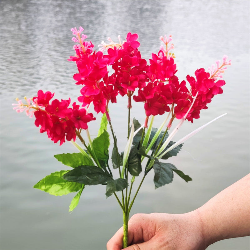 Exclusivo a granel, 8 Uds., flores artificiales de arbusto de jacinto para exteriores, resistente a los rayos UV, venta al por mayor