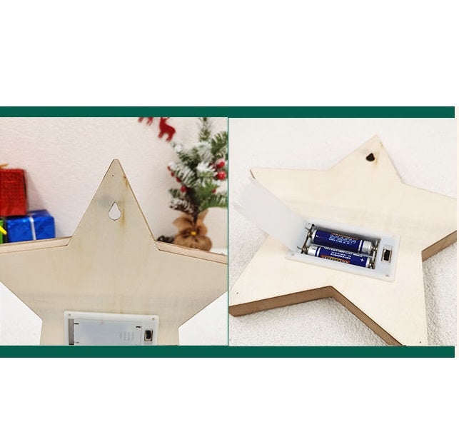 Bulk LED Star with Hollow-out Elk Snowman Hanging Ornaments Wholesale