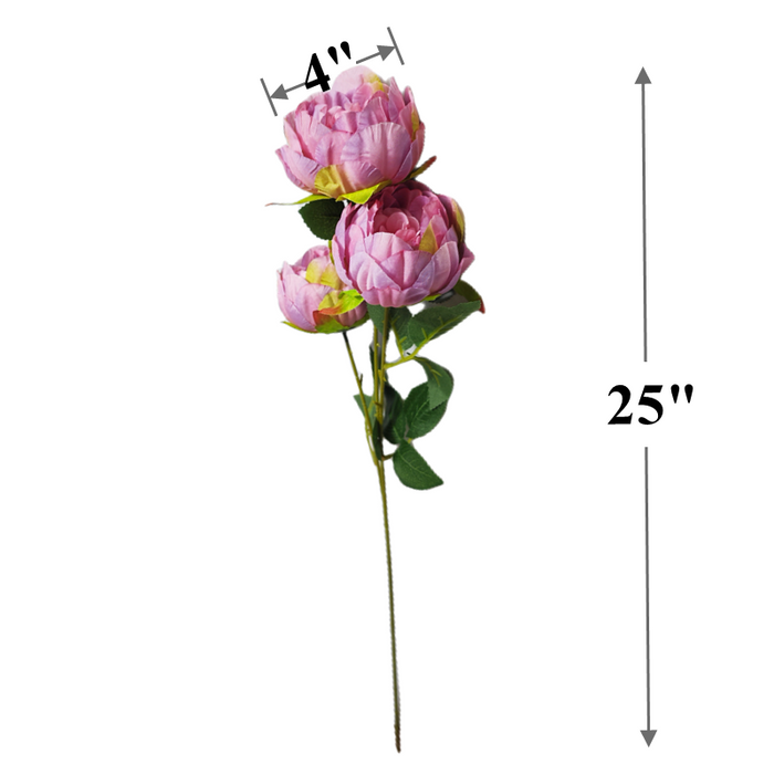 Bulk 25" Exclusive Large Peony Stems with Detachable 3 Heads Wholesale