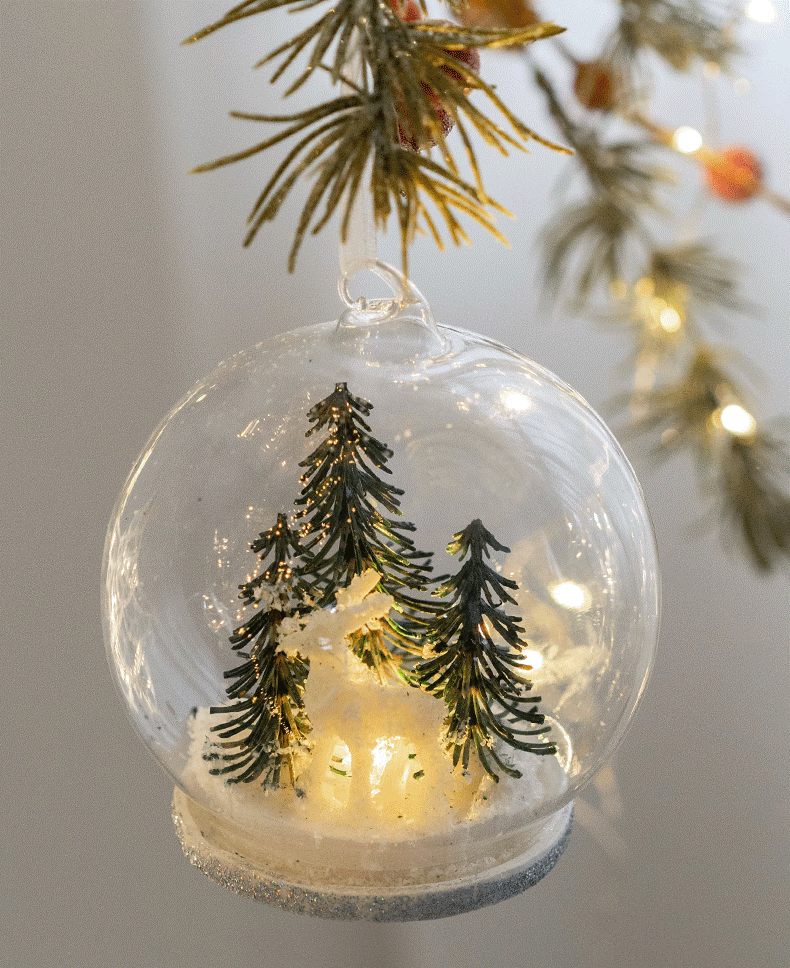 Boule de verre lumineuse de Noël en vrac, ampoule lumineuse suspendue, pendentif pour fenêtre, arbre de Noël, décoration de la maison, vente en gros