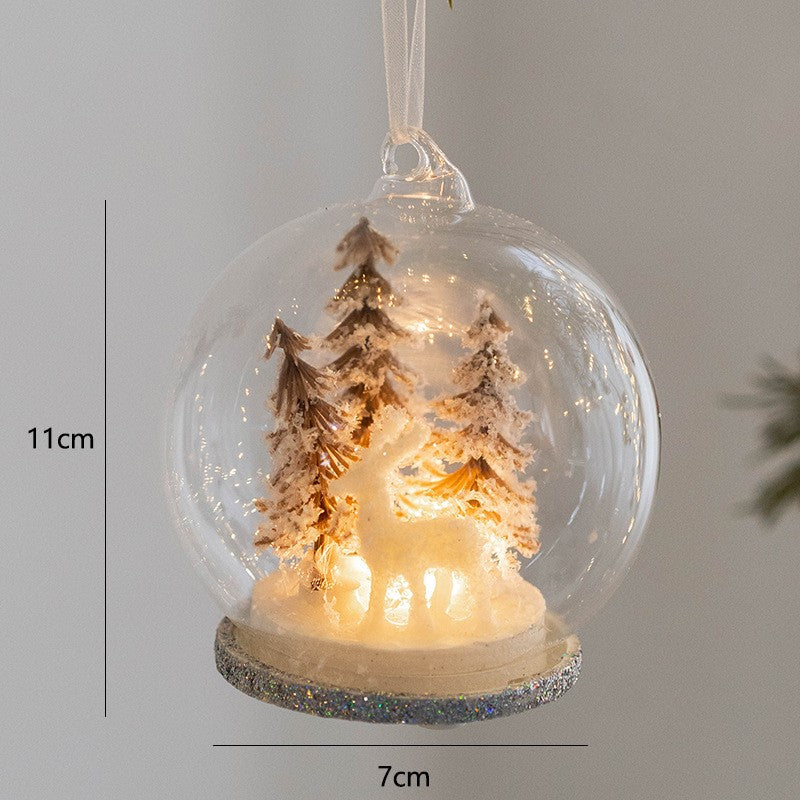Boule de verre lumineuse de Noël en vrac, ampoule lumineuse suspendue, pendentif pour fenêtre, arbre de Noël, décoration de la maison, vente en gros