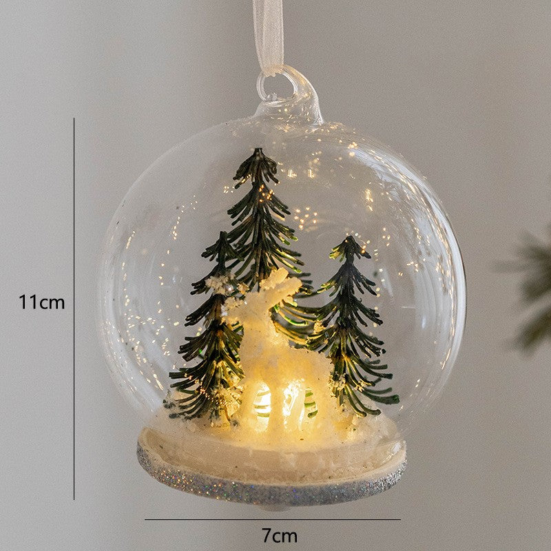 Boule de verre lumineuse de Noël en vrac, ampoule lumineuse suspendue, pendentif pour fenêtre, arbre de Noël, décoration de la maison, vente en gros