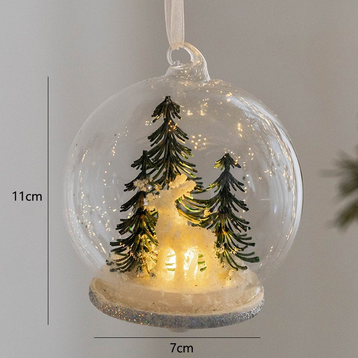 Bulk Light Up Christmas Glass Ball Glowing Bulb Hanging Pendant Window Christmas Tree Home Decoration Wholesale
