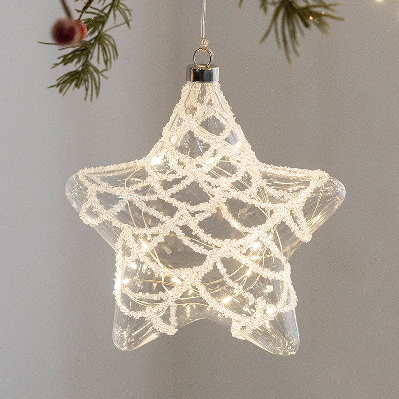 Boule de verre lumineuse de Noël en vrac, ampoule lumineuse suspendue, pendentif pour fenêtre, arbre de Noël, décoration de la maison, vente en gros