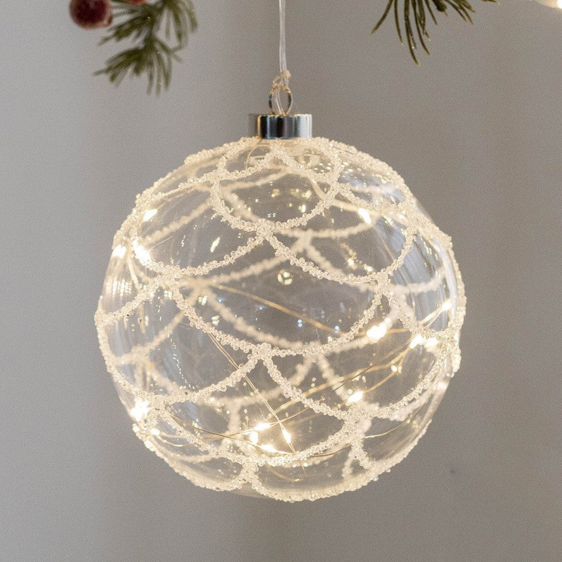 Boule de verre lumineuse de Noël en vrac, ampoule lumineuse suspendue, pendentif pour fenêtre, arbre de Noël, décoration de la maison, vente en gros