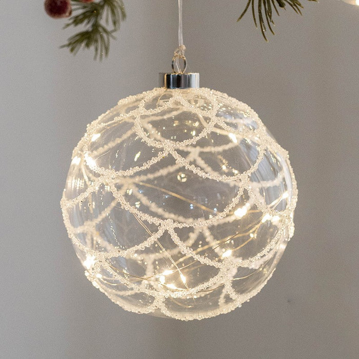Bulk Light Up Christmas Glass Ball Glowing Bulb Hanging Pendant Window Christmas Tree Home Decoration Wholesale