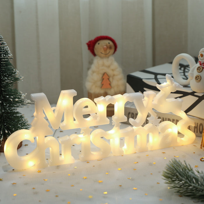 Bulk Light Up Merry Christmas LED Marquee Letter Lights Sign for Wedding Xmas Party Tabletop Decor Wholesale