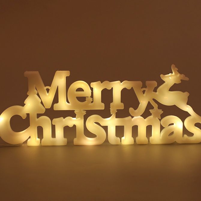 Bulk Light Up Merry Christmas LED Marquee Letter Lights Sign for Wedding Xmas Party Tabletop Decor Wholesale