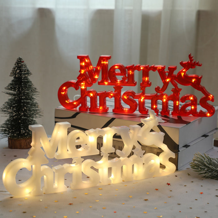 Bulk Light Up Merry Christmas LED Marquee Letter Lights Sign for Wedding Xmas Party Tabletop Decor Wholesale