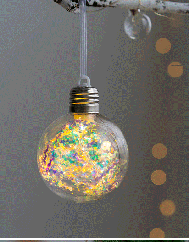 Bulk Light Up Snowflake Elf LED Bulb Christmas Ball Ornaments Xmas Tree Hanging Balls Lights Wholesale